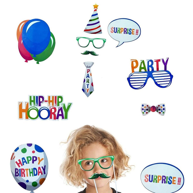 Simple polymer 22 Pcs Happy Birthday Photo Booth Props - Funny DIY Creative Decor for Celebrating - Image 5